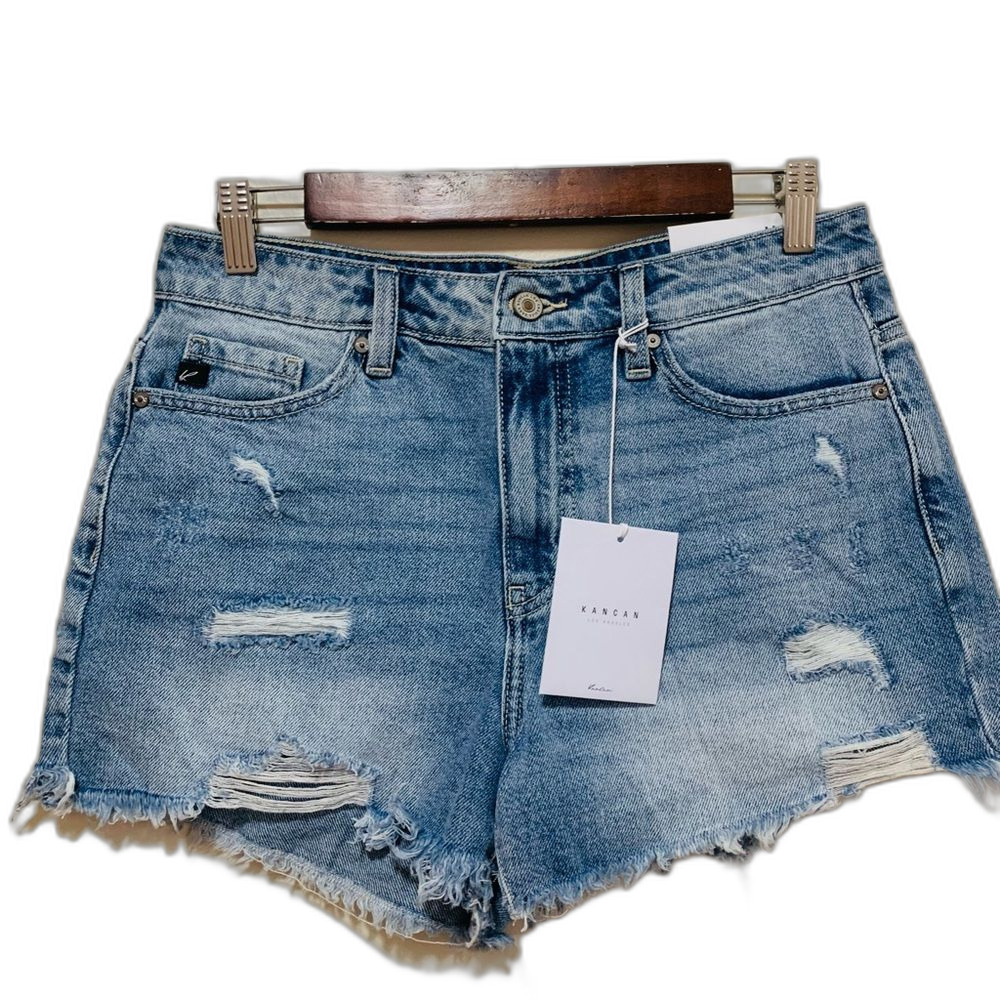 KanCan Light Blue Distressed Jean Shorts Estilo style size medium